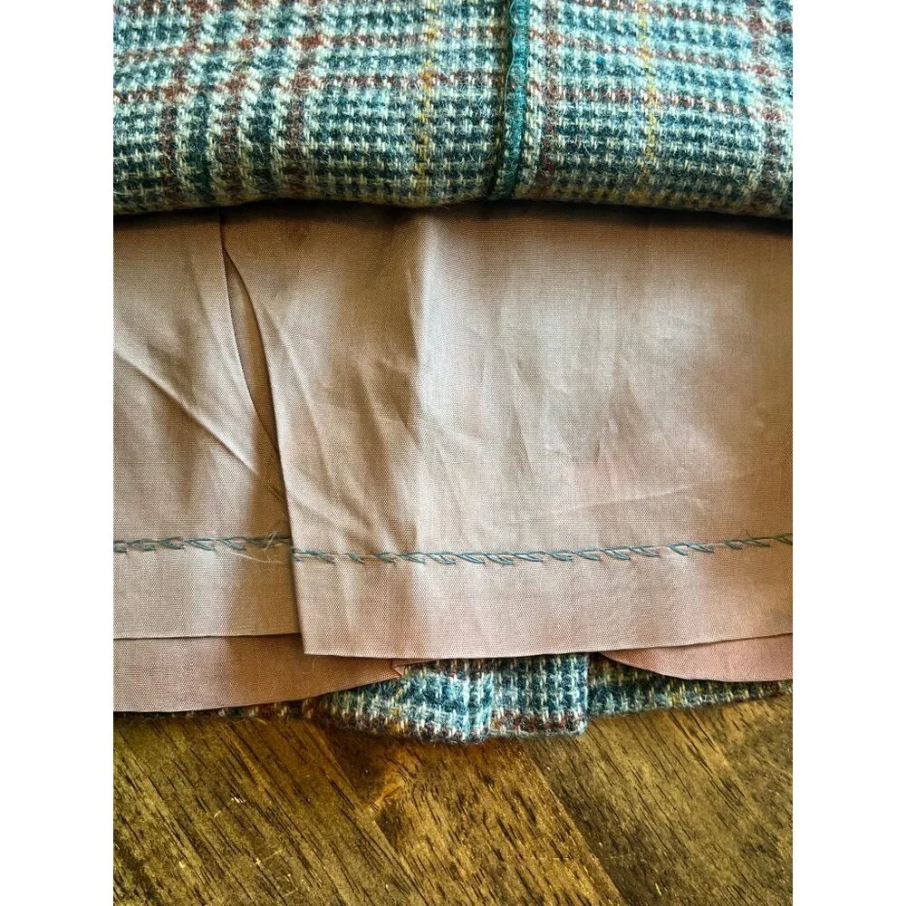 John Mayer Vintage Plaid Wool Knee Length Pencil Skirt 10 Academia Moody Scholar - Picture 8 of 8
